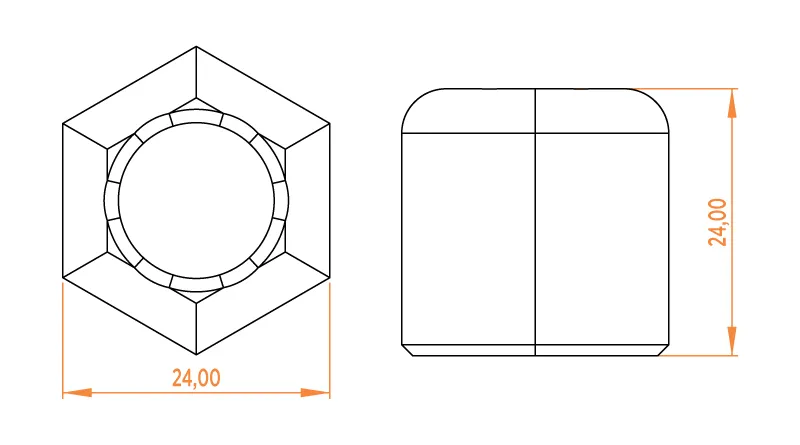 ESM 24-16 M16 Extension Nut